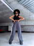 TRENDY, classic pants with buttons - DARK GRAY